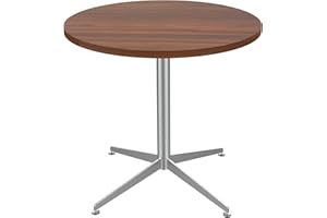 SENGLIDA Round Office Table Conference Table Small Dining Table Coffee Meeting Table for Office Boardroom Kitchen Living Room Waterproof Desktop Easy Assembly 31.5 inch