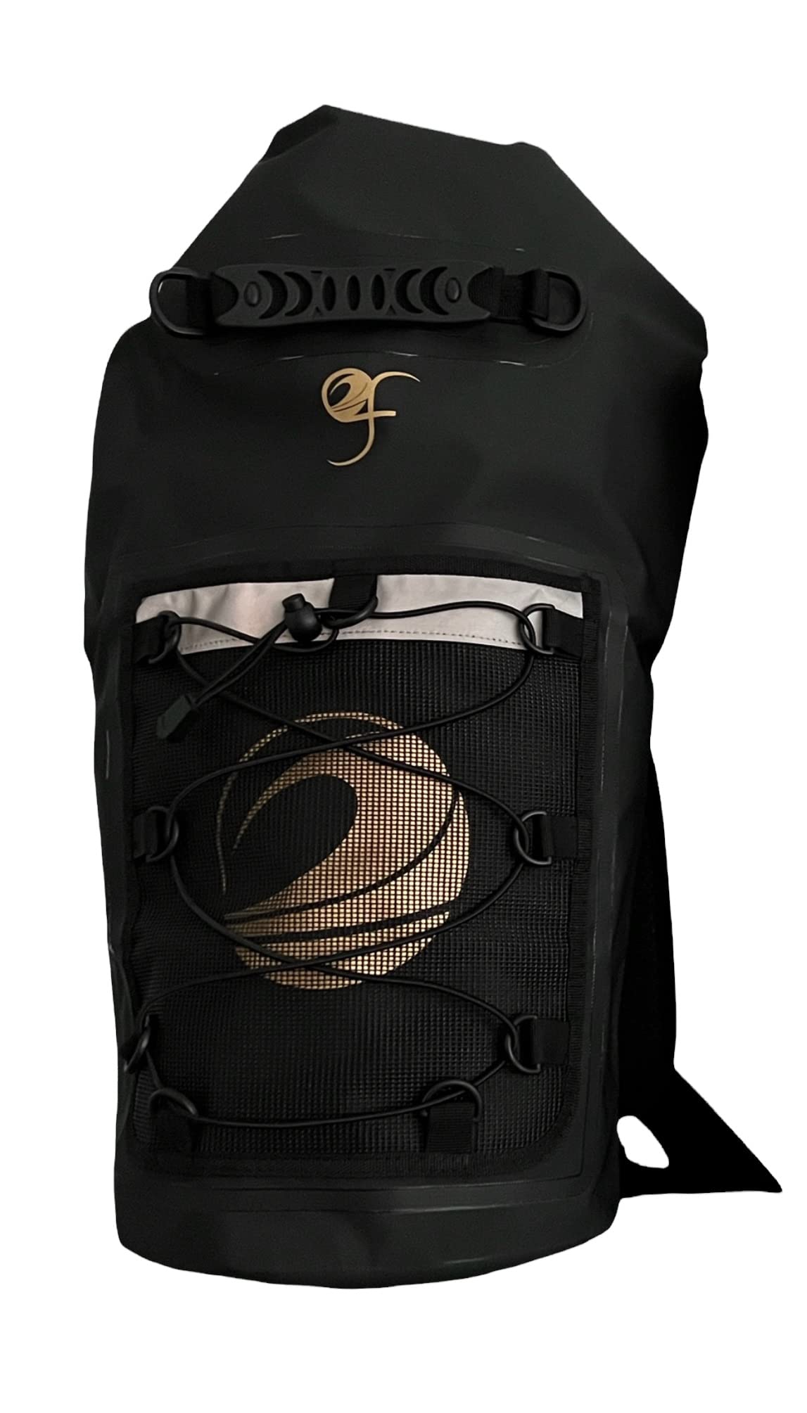 GF Golden Fleece Wave 30 litre Waterproof Dry Bag, Heavy Duty Padded Shoulder Backpack Long Adjustable Rucksack Kayaking Boating Canoeing Fishing Rafting Swimming Camping (Black)