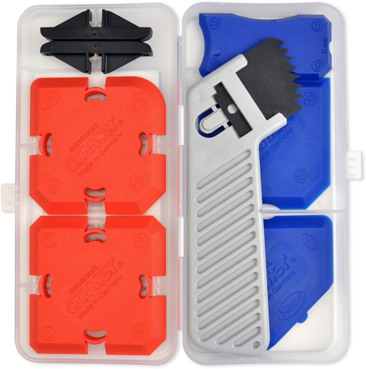 Cramer 40407US Silicone Profiling Kit7 – professional Caulking Tool Kit with Sealant Finishing Tools and Caulk Removal Tools – easy silicone caulking with guides - - 