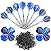 Wobe 12pcs 18g Soft Dart with 16 Dart Flights and 200 Dart Soft Tip Points, Electronic Darts Set for Bar Game Darts Target, Safety Kids Darts for Dartsboard Blue
