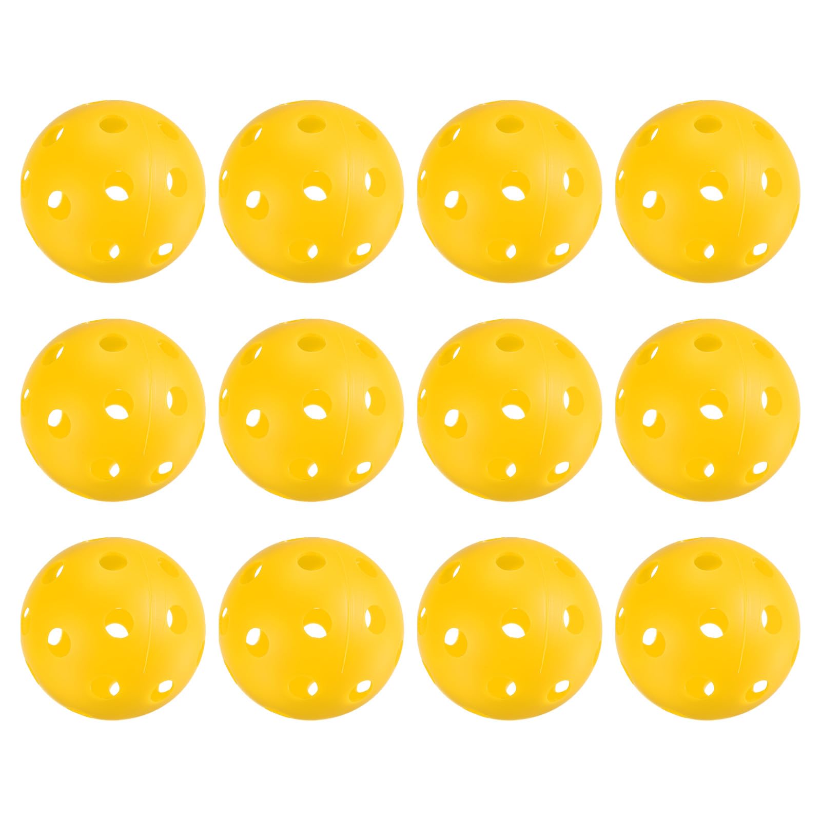 PATIKIL Outdoor Pickleball Balls, 26 Holes, Yellow, 12 Pack, 72mm (2.8inch) Diameter, 23g, Suitable for Amateurs, Indoor/Outdoor Use