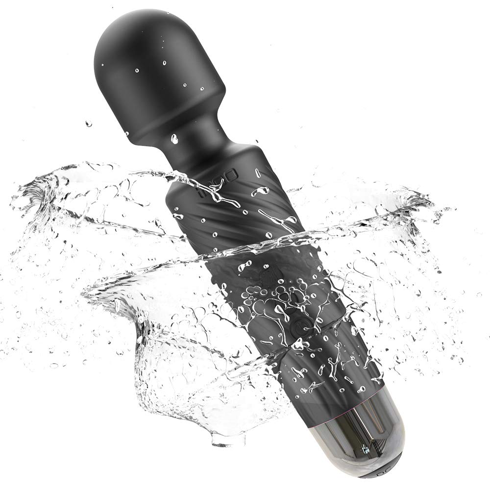 Magic Wand, iDOO Personal Wand Massager with 5 speeds, 20 Patterns and Memory Function, Vibration Massager USB Rechargeable for Muscle Pain Relief, Black