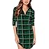 ZANZEA Women Blouses Tops Buffalo Check Plaid Long Sleeve Collar Neck Casual Button Down Shirts