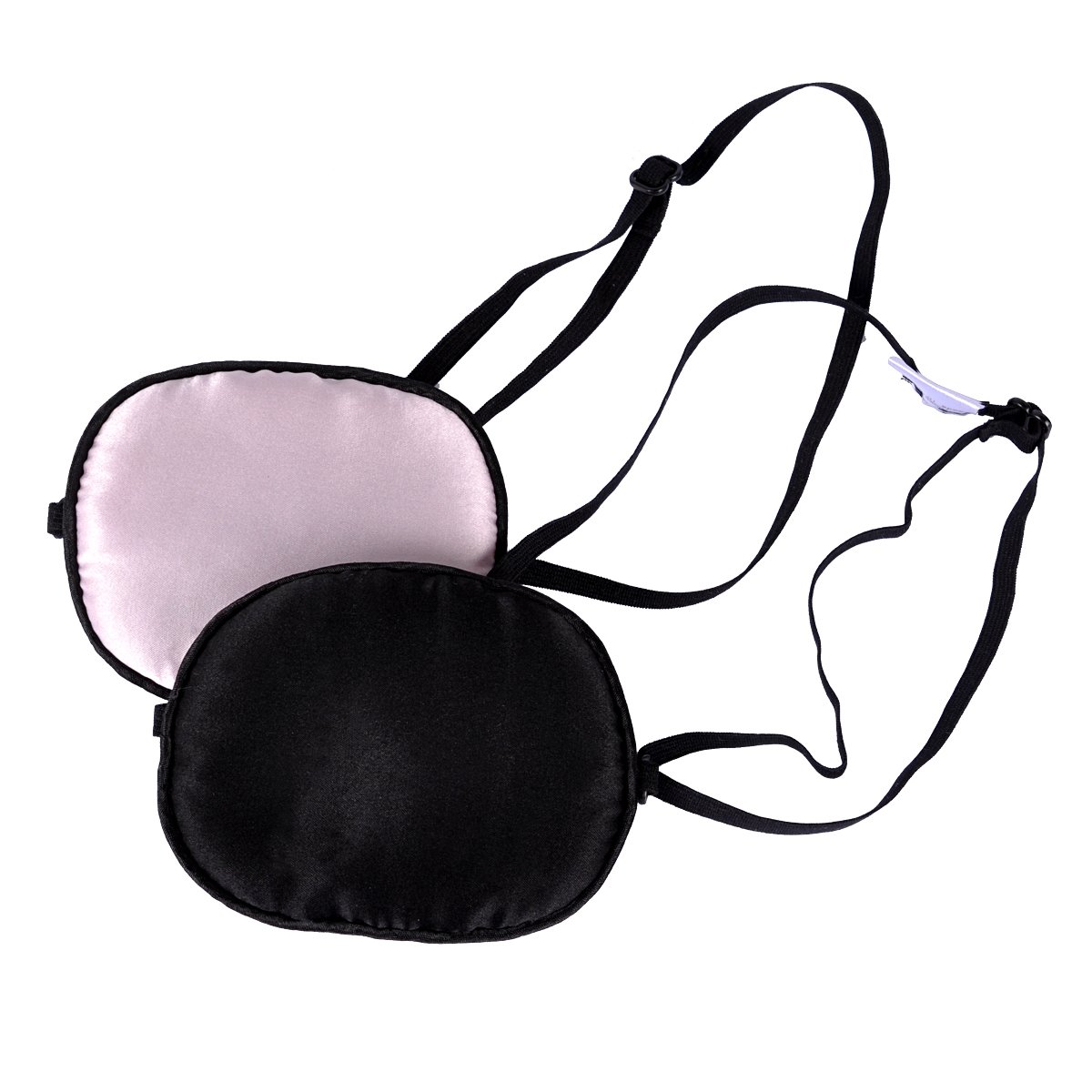 eZAKKA Silk Eye Patch for Adults, 2 Pieces Elastic Eyepatch Lazy Eye Patches for Amblyopia Strabismus, Black and Pink : Beauty