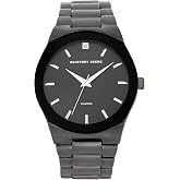 Geoffrey Beene Mens Watch, Genuine Diamond Accent Dial - Metal Quartz Movement Analog Watch for Men, Gift for Men, Formal or Business Casual Minimalist Wrist Watches 42mm