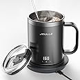 Coffee Mug Warmer Set for Desk, Electric Coffee Cup Warmer with Temperature Control & Self-Heating for Coffee, Beverage, Milk, Tea, LED Temp and Battery Level Display, 14oz (Cup Included)