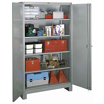 Amazon Com Lyon Dd1120 All Welded Steel Storage Cabinet 4 Adjustable Shelves 48 Width X 24 Depth X 82 Height Dove Gray Industrial Scientific