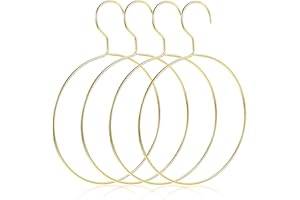 SUPVOX 4pcs Gold Metal Round Wire Scarf Hangers Multi-Functional Tie and Belt Organizer Rack for Closet