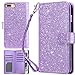UrbanDrama iPhone 8 Plus Case iPhone 7 Plus Case, Glitter Sparkly Flip Wallet Folio PU Leather Credit Card Slots Protective Case Cover for iPhone 7 Plus, iPhone 8 Plus 5.5 Inches, Purple