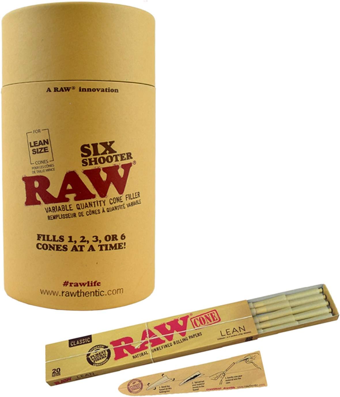 Raw 6 Shooter Cone Filler Bundled With Raw Classic Cones (Lean Size) Amazon.ca Health