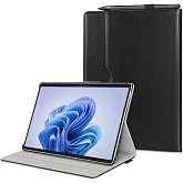 SSS&middot;GRGB Case for Surface Pro 11/10/9/8, 13 Inch PU Leather Protective Cover with Honeycomb Cooling, Multi-Angle Stand, Stylus Holder, Front Pocket &amp; Hand Strap, Durable Business for Tablet (Black)