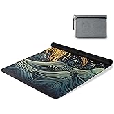 GOODOLD Sun and Moon Yoga Mat, 71 x 26 Inch Non-slip Yoga Mats Folding Travel Exercise Mat Indoor Outdoor Gym Pilates with St