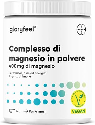Magnesio Completo in Polvere 600g, Eletto PRODOTTO DELL'ANNO 2025, Bisglicinato, Citrato, Malato ad alto Dosaggio, Facile da sciogliere, Per Muscoli, Nervi, Equilibrio elettrolitico, Sapore di Limone