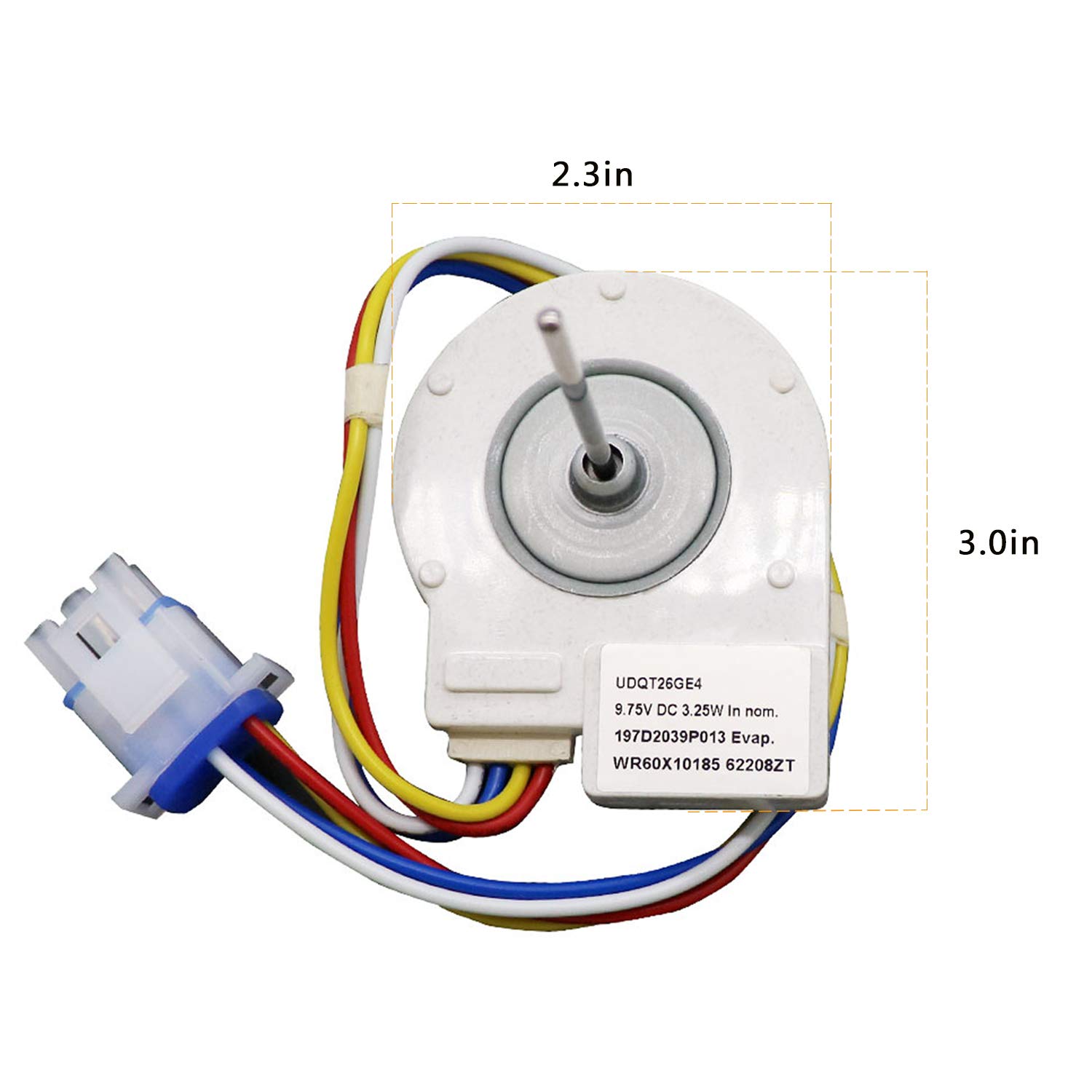 WR60X10185 Evaporator Fan Motor for General Electric Refrigerator by AMI PARTS,Replaces Part Numbers WR23X10353 WR23X10355 WR23X10364 PS1019114 AP3875639 WR60X10043 WR60X10154