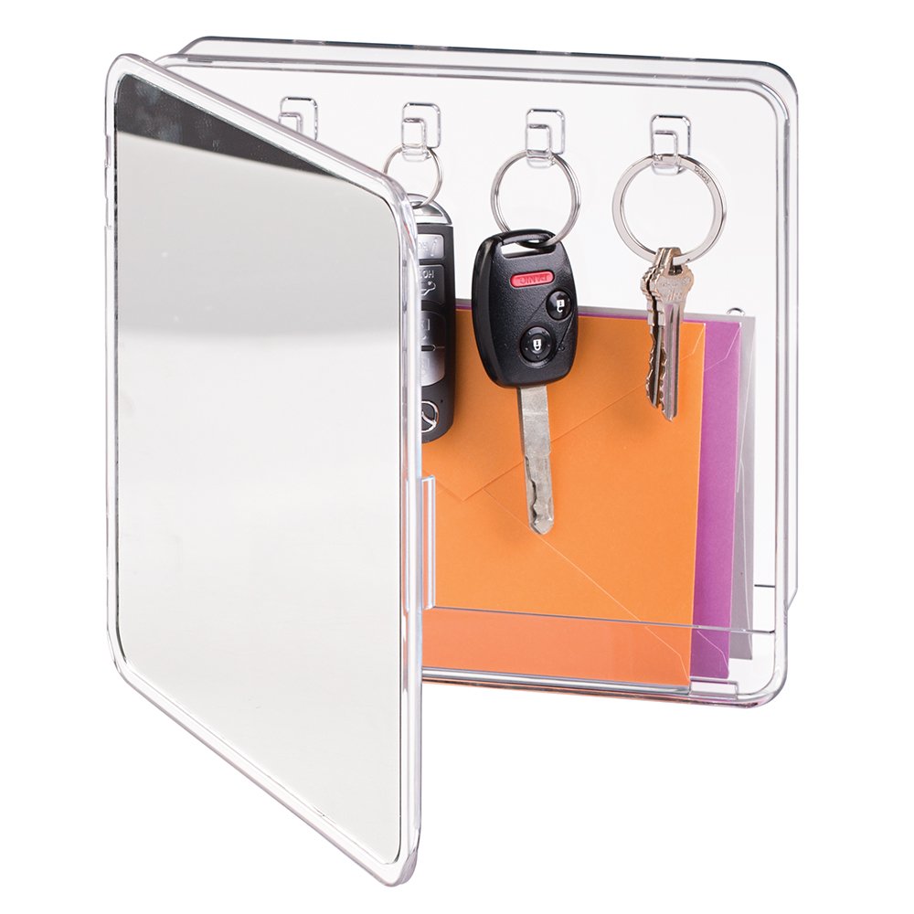 Mdesign Key Rack Holder With Mirror For Entryway Kitchen Wall Mount