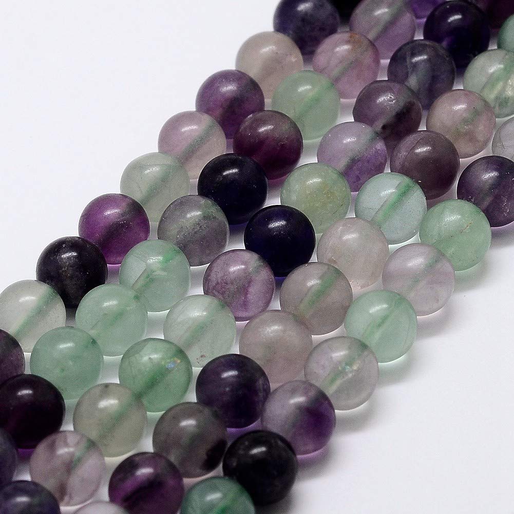 HOBBIESAY 3 Strands Natural Rainbow Fluorite Bead Strands 6mm About 183pcs Round Loose Semi Gemstone Beads Multi Color Stone Beads for Jewelry Making DIY Crafts, Hole: 1mm