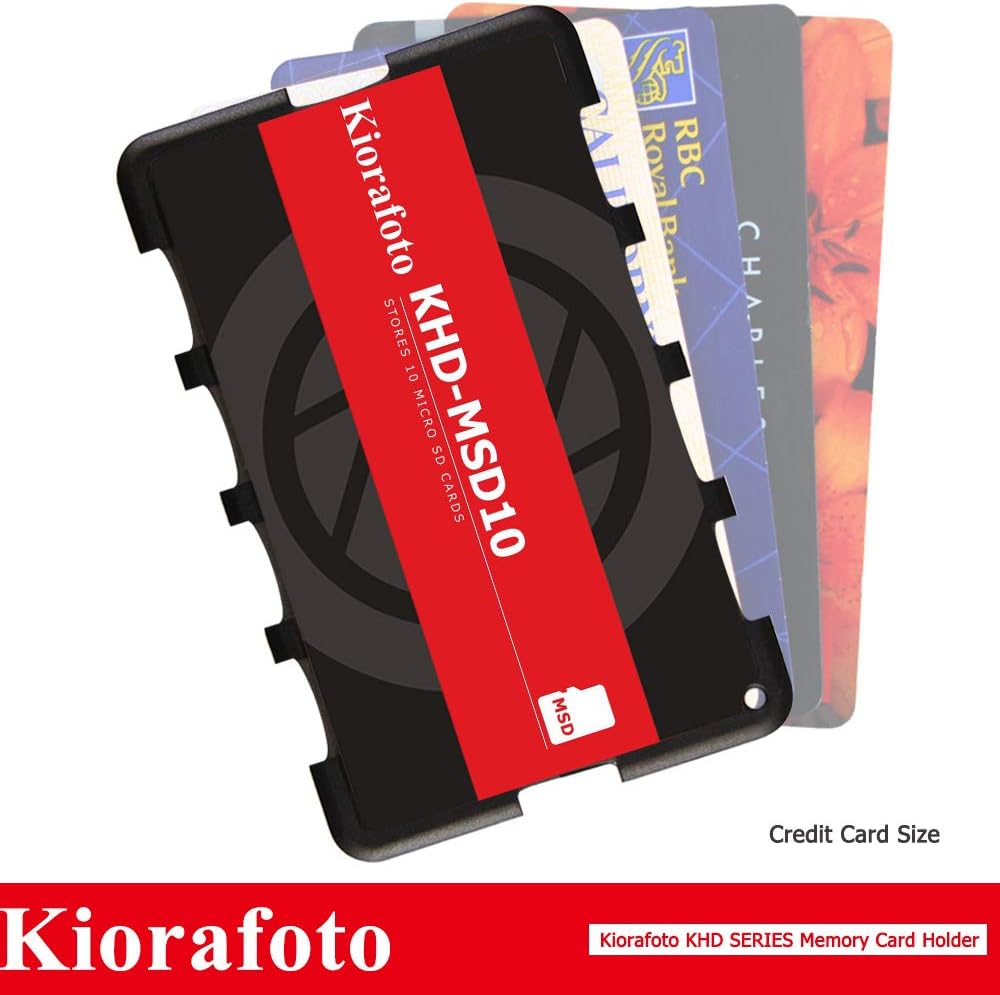Kiorafoto Credit Card Size Memory Card Holder SD Card Cases for 10 MSD/TF Card - Micro SDHC, Micro SDXC, TF Cards Storage Case Holder - Image 4