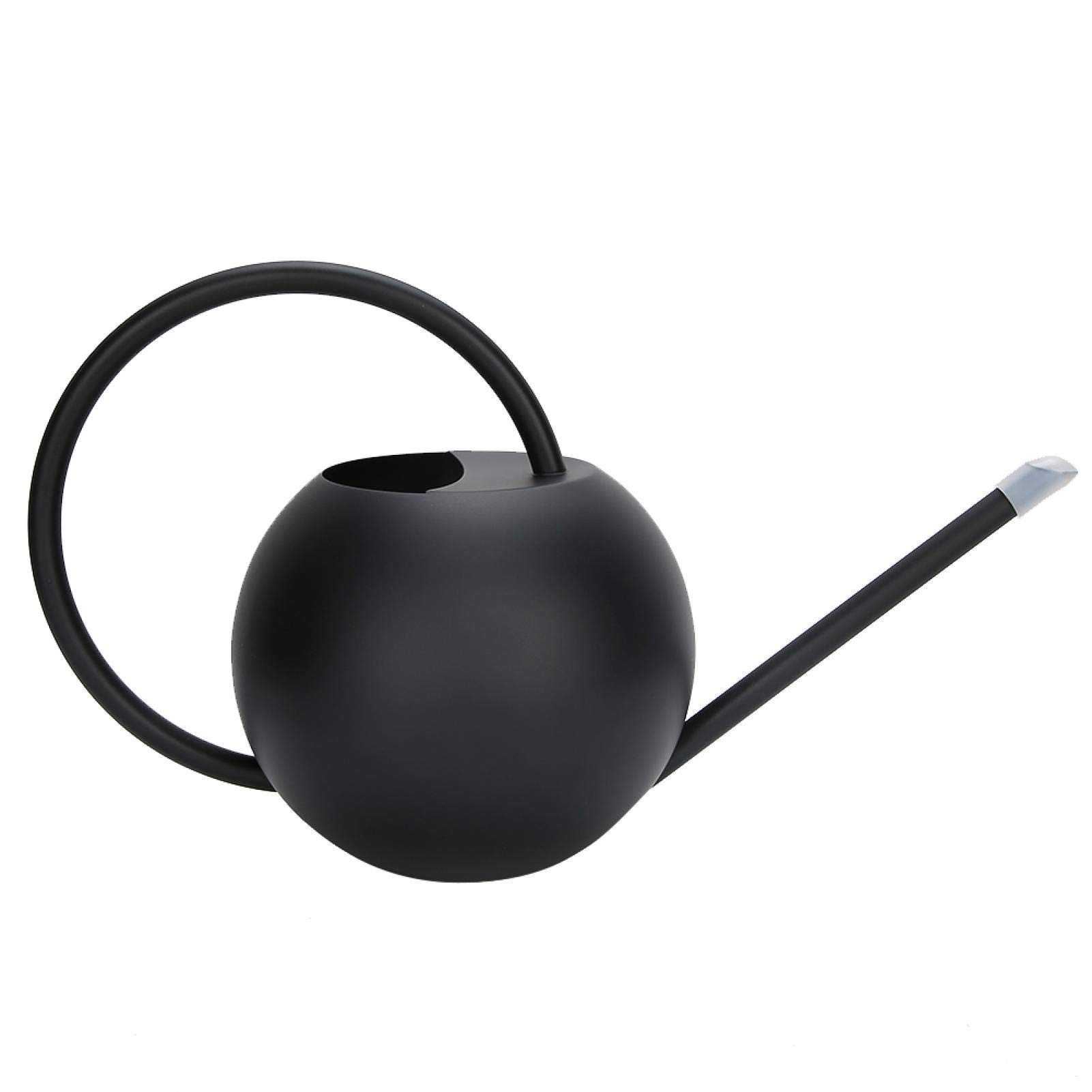 Stainless Steel Watering Can Indoor Outdoor, 33oz/1l Long Spout Brushed Watering Pot Houseplant Watering Can for Houseplant Office Potted Plants, Black (A)