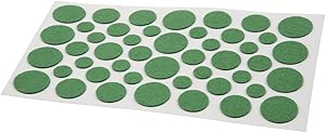 Soft Touch 4615095N Assorted Sizes Green Round Light Duty Felt Pads 46 Piece Set