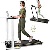 UREVO Strol 2E Smart 2-in-1 Folding Treadmill, Compact Walking Pad with Safety Handle, Plug and Play, Dual LED Display, Worko