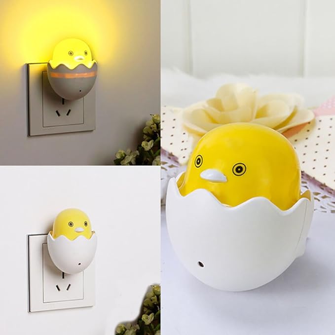 CGT New Fashion EU Plug Duck 220V Wall Socket Light-control Sensor LED Night Light Bedroom lamp
