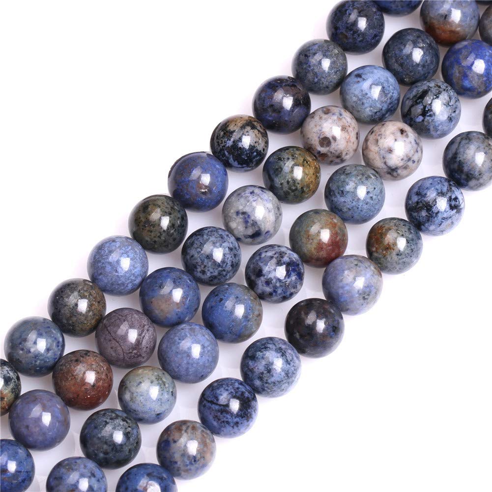 GEM-Inside Natural 10mm Blue Sunset Dumoriterite Round Gemstone Semi Precious Loose Beads for Jewellery Making 15''