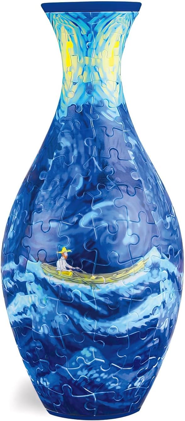 Photo 1 of 3D Puzzle Vase for Adults – 160 Piece Curved Plastic Flower Vase, DIY Crafts for Home Decor, Birthday or Housewarming Gift for Flower Arrangements