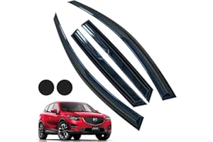 LETINGFAR Rain Guards for Mazda CX-5 2013-2016, Tape-on Side Window Deflectors for Mazda CX-5, Window Visors for Mazda Cars, for Mazda Car Accessories 4 Rain Guards ＆ 2 Car Coasters