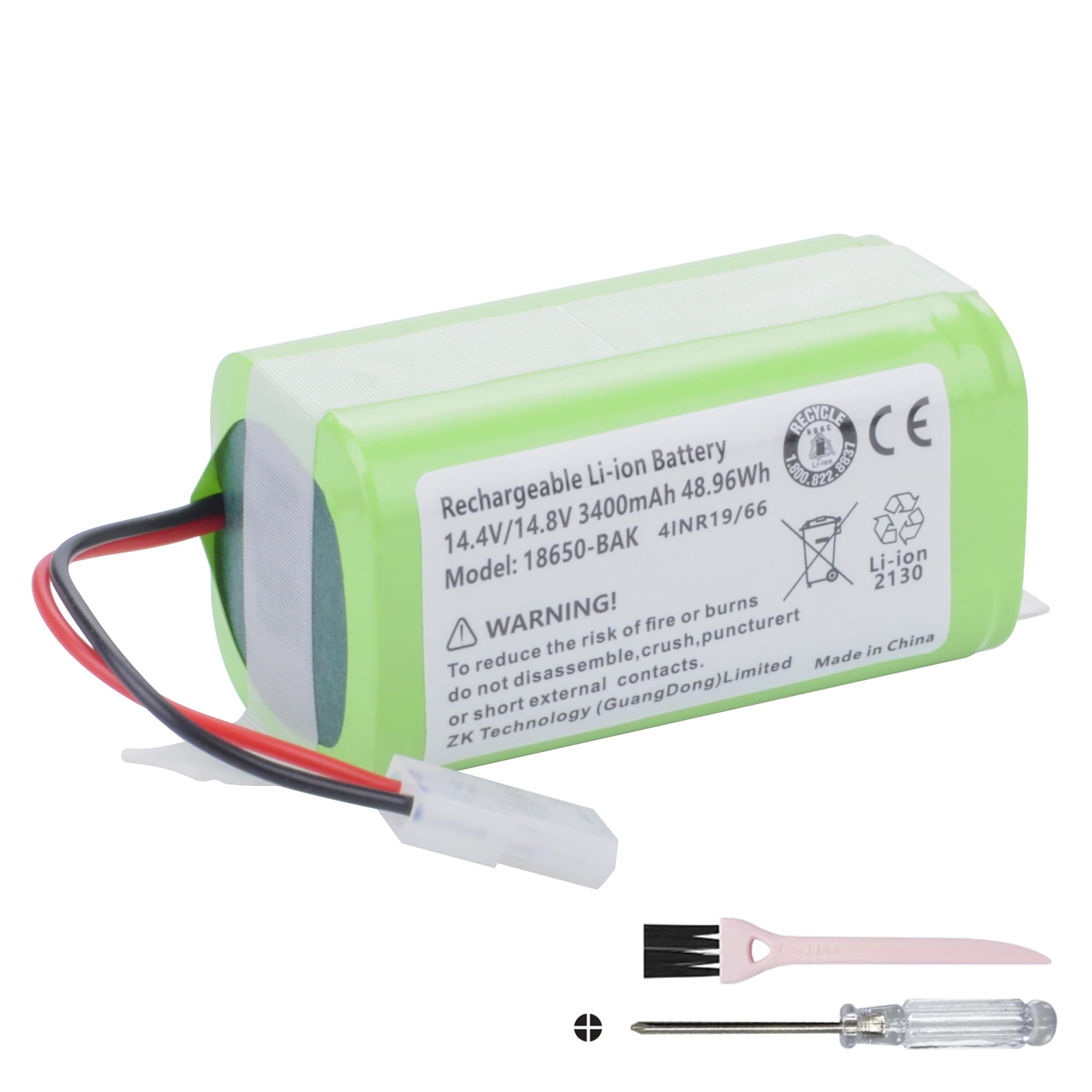 Photo 1 of 3400mah Vacuum Battery for Bissell EV675 EV775 2859 3115 2503 2933 29339 3347 28596 28597 28599 2859T 2859W 1625424 for Bobsweep Bob Standard Bob Pethair/Pet Hair Plus 2.0 WJ540011 Robot Cleaner