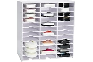 Krafetto 36 Grids Ink Pad Storage Rack, Wall-mountable Stamp Pad Organizer Holder Compatible with Standard Size Ink Pads（Grid Size 4.1" W × 3.9" D × 0.9" H）