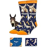 HAPPYPOP Mens Donkey Gifts - Funny Silly Crazy Animal Lovers Socks, Donkey Socks