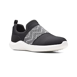 Clarks Women's Nova Way Black Combi Text Slip On