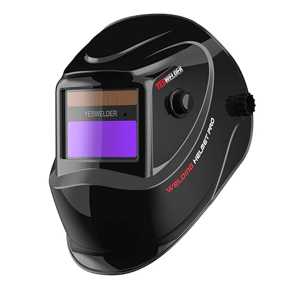 YESWELDER True Color Solar Auto Darkening Welding Helmet, Wide Shade 4/