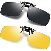 FRAZALA Polarized Clip-on Sunglasses Anti-Glare Driving Glasses for Prescription Glasses