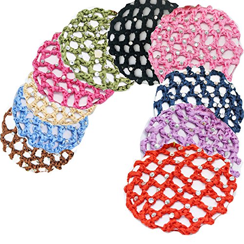 HZYFP 10pcs Women Hair Bun Cover Snoods Hair Net Ballet Dance Skating