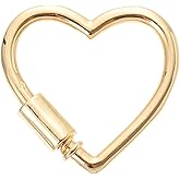 EXCEART Heart-Shaped Screw Lock Clasp Gold Carabiner for DIY Jewelry Making Necklace Link Connector and Keychain Accessory
