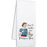 NAHMAKNE Funny Kitchen Towels for Women, Don't Make Me Poison You, Retro Housewife Dish Towels for Kitchen Decor, Sarcastic Cooking Gifts, Sweet Housewarming Gifts for Hostess Mom Wife Sister Friend