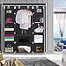 Herron Clothes Closet Portable Storage Organizer Wardrobe Closet with Nonwoven Fabric - Quick and Easy to Assemblely - Extra Strong and Durable - Extra Space - Black- 59 inch