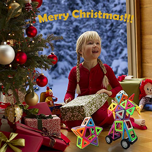 Innoo Tech Magnetic Building Blocks, 76+1 Pieces（Large Size） Magnetic Shapes Kids Magnetic Building Tiles Gift Construction Toys Educational Games for Boys Girls