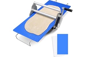 LEAFINNERIN Folding Dough Sheeter with 2 Sheeter Boards Countertop Manual Dough Roller Machine Stainless Steel Thickness Adjustable