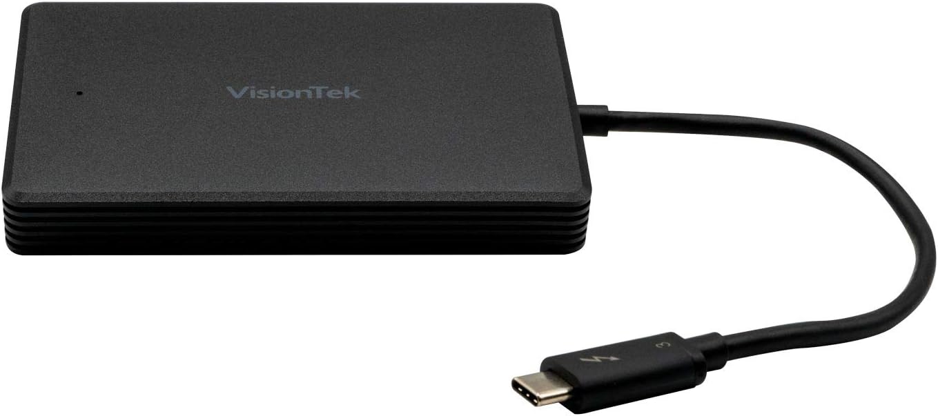 VisionTek 1TB Thunderbolt 3 Portable External SSD, [Intel Certified], Bus Powered, MacOS and Windows Compatible, Powered by Intel Thunderbolt 3 Technology (NOT Compatible USB-C) - 901196