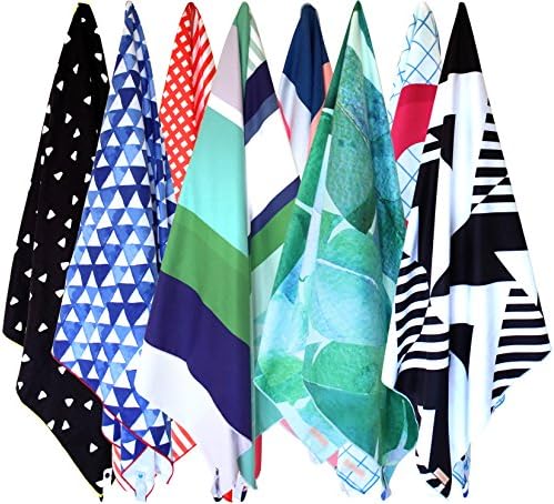 Super Maneuver Microfiber Beach Towel & Bag. Lightweight, Compact & Quick-Dry. For Travel, the Beach, Pool, Gym, Yoga & Camping. Extra Large (71x35.5), Black & White