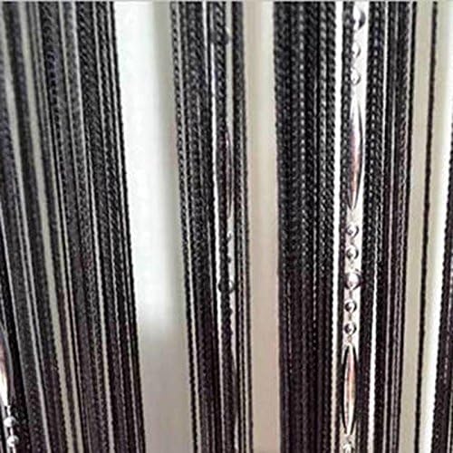 Door Fringe Panel Room Divider Scarf Valance Tassel Line String Window Curtain #Black