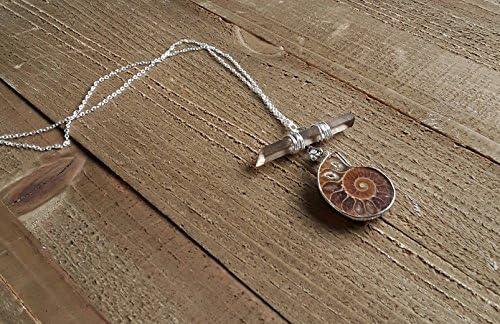Smoky Quartz Ammonite Pendant in Silver