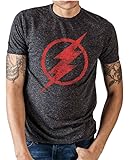 Flash DC Comics The Logo Mens Charcoal Heather T-Shirt