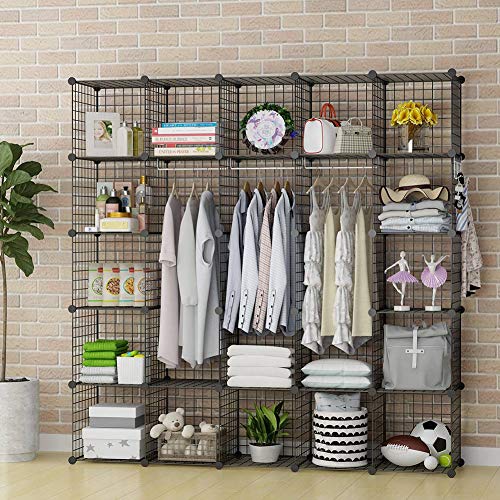 YOZO Wire Cube Storage Metal Closet Wardrobe Room Organizaion armoire