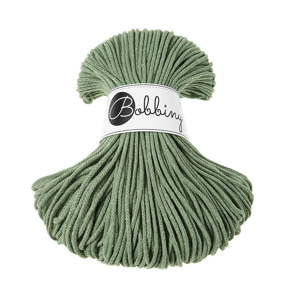 Bobbiny Junior 3mm Braided Macrame Cord (Eucalyptus Green) 100m