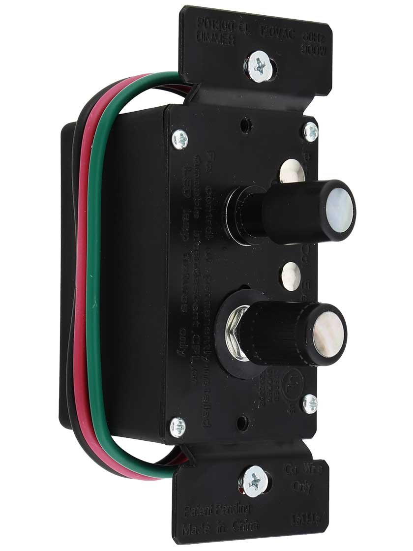 Premium Single-Pole Push Button Universal Dimmer Switch with True Mother-of-Pearl Buttons 300W