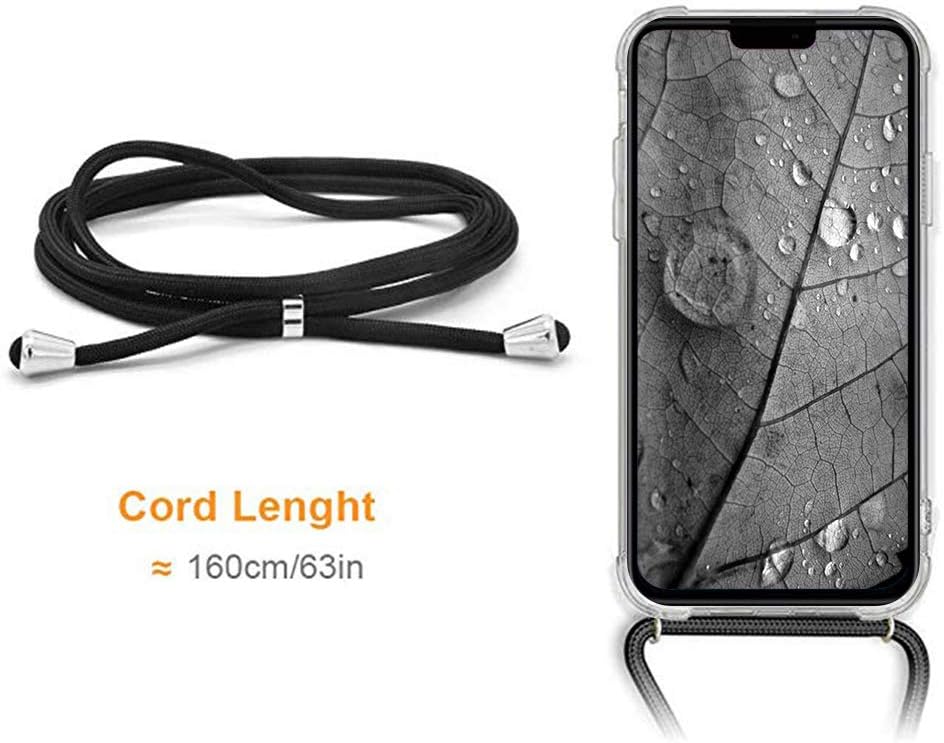 CAROKI Crossbody Case for iPhone 11 6.1",Necklace Mobile Phone Cover with Cord Strap,Clear Transparent TPU Soft iPhone Cover Holder with Neck Cord Lanyard Strap Clear-Black - Image 5