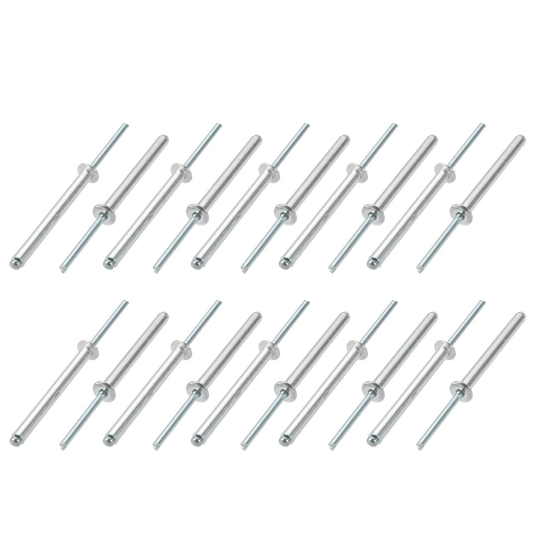 Sourcingmap 20 Pcs 5mm x 50mm Aluminum/Steel Open End Blind Rivets